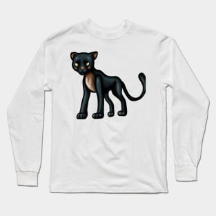 Cute Black Panther Drawing Long Sleeve T-Shirt